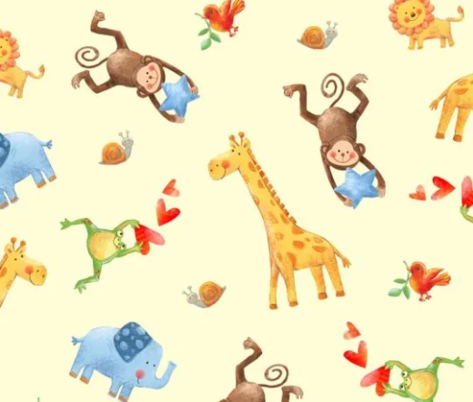 Wee Ones - Animaux de la jungle - Crème - OA594061