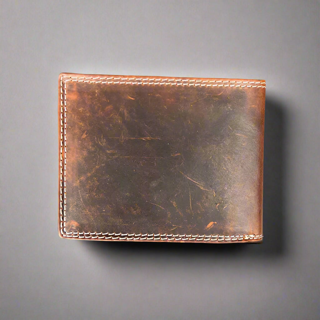 Men’s Steer Embossed Bifold Leather Wallet