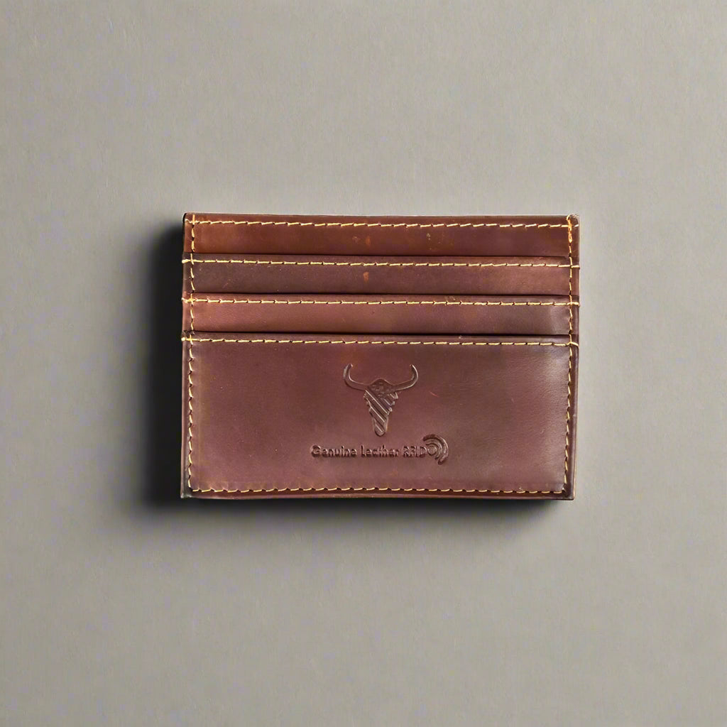 Men’s Cow Leather Card Case with ID Window