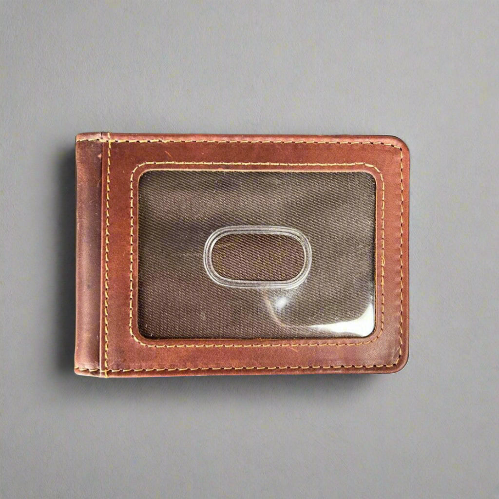 Men’s Cow Leather Money Clip with RFID Protection