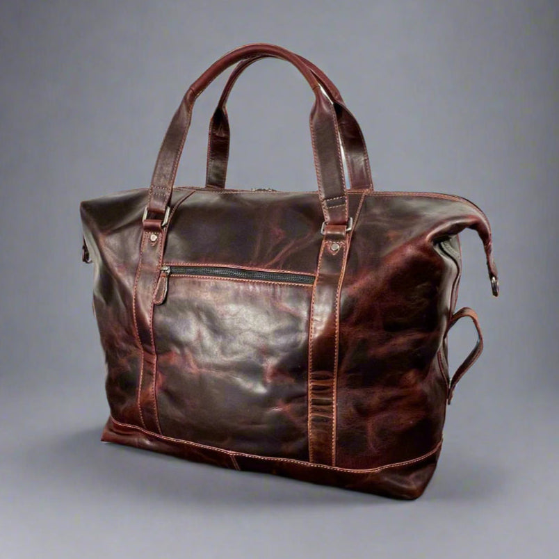 Manhattan Luxury Leather Travel Duffle Bag