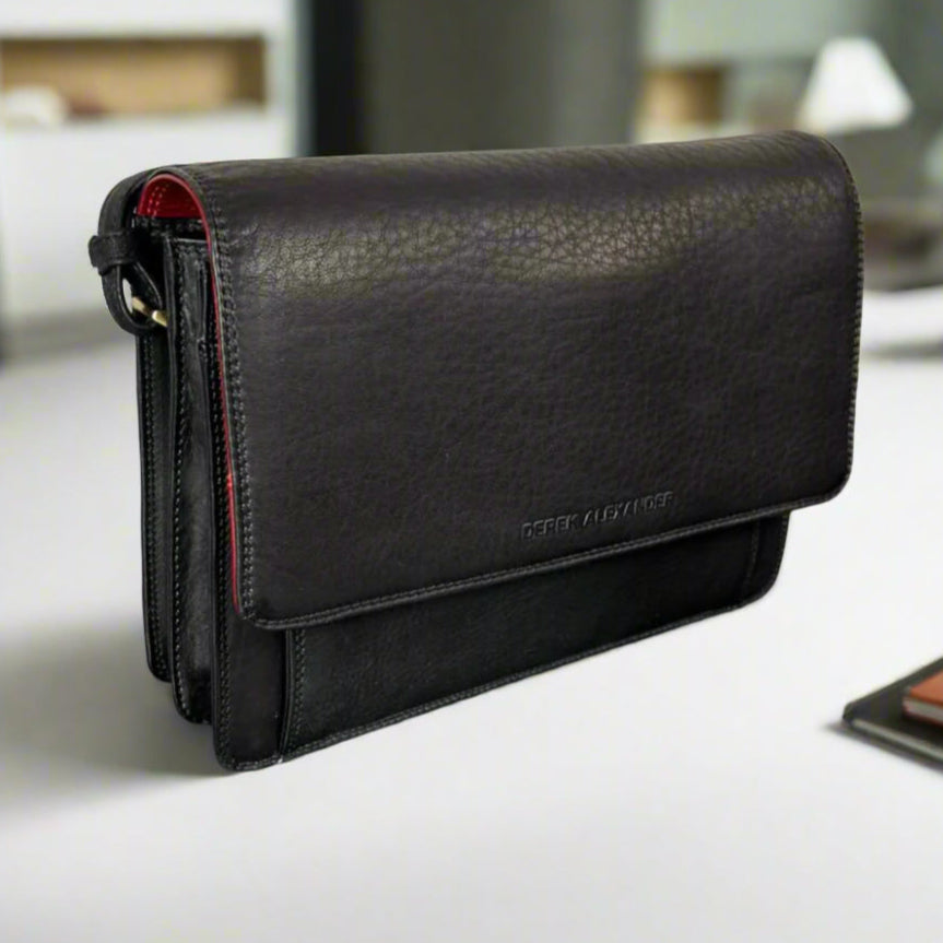 Sac bandoulière en cuir Derek Alexander Half Flap Organizer