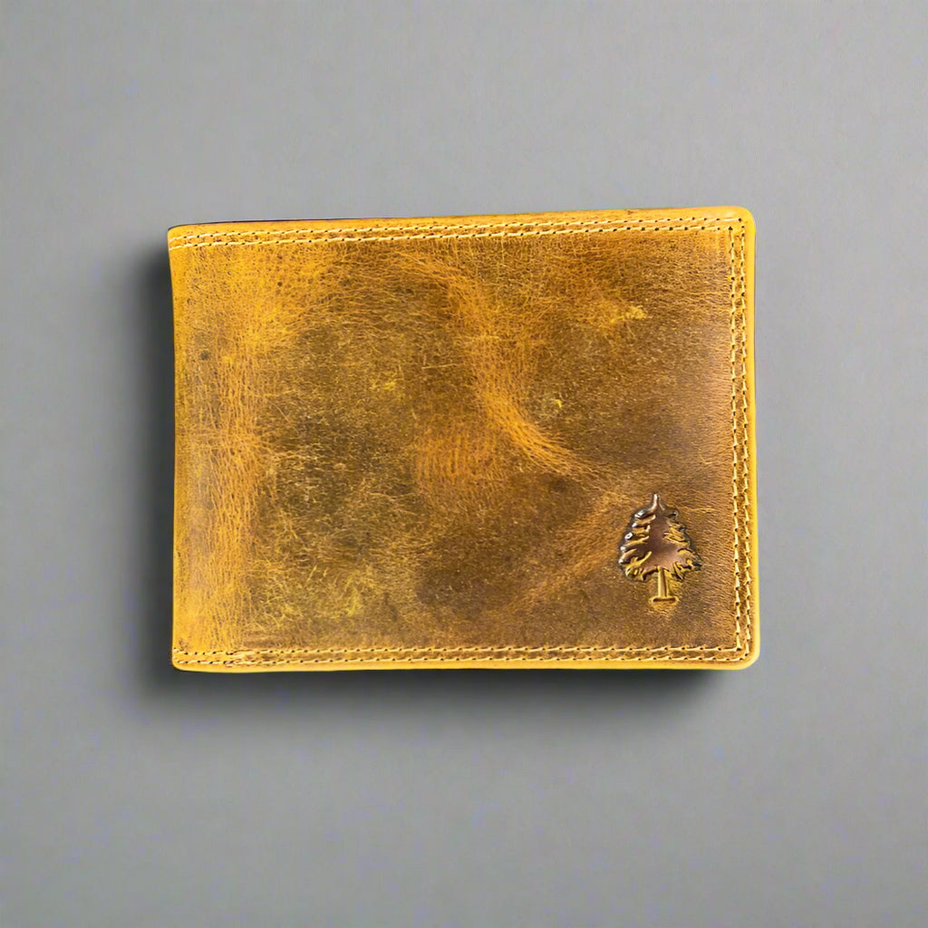 Greenwood Men's Leather Bifold Wallet. Premium RFID Protection Wallet with Flip Compartment