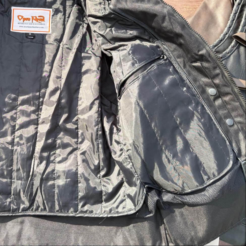 Men's Textile Motorcycle Jacket. Protective Armor, Reflective Strips & Multiple Pockets