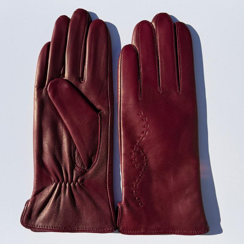 Women's Drum Dyed Lamb Leather Gloves with Wool Blend Lining
