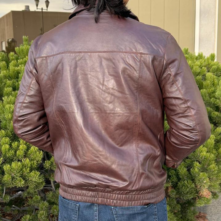 BOL Men's Ting Bomber Lambskin Leather Jacket