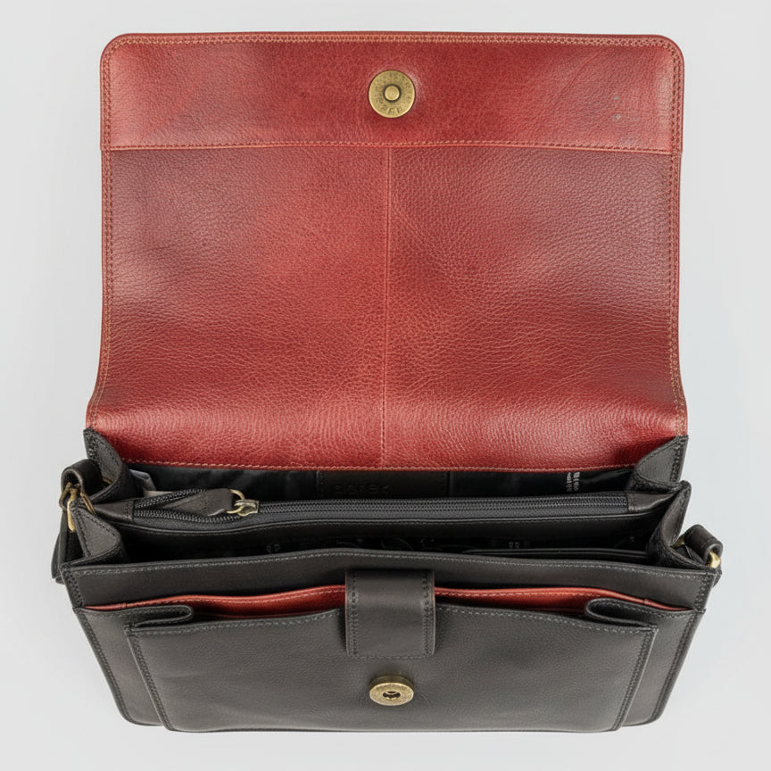 Sac bandoulière en cuir Derek Alexander Half Flap Organizer