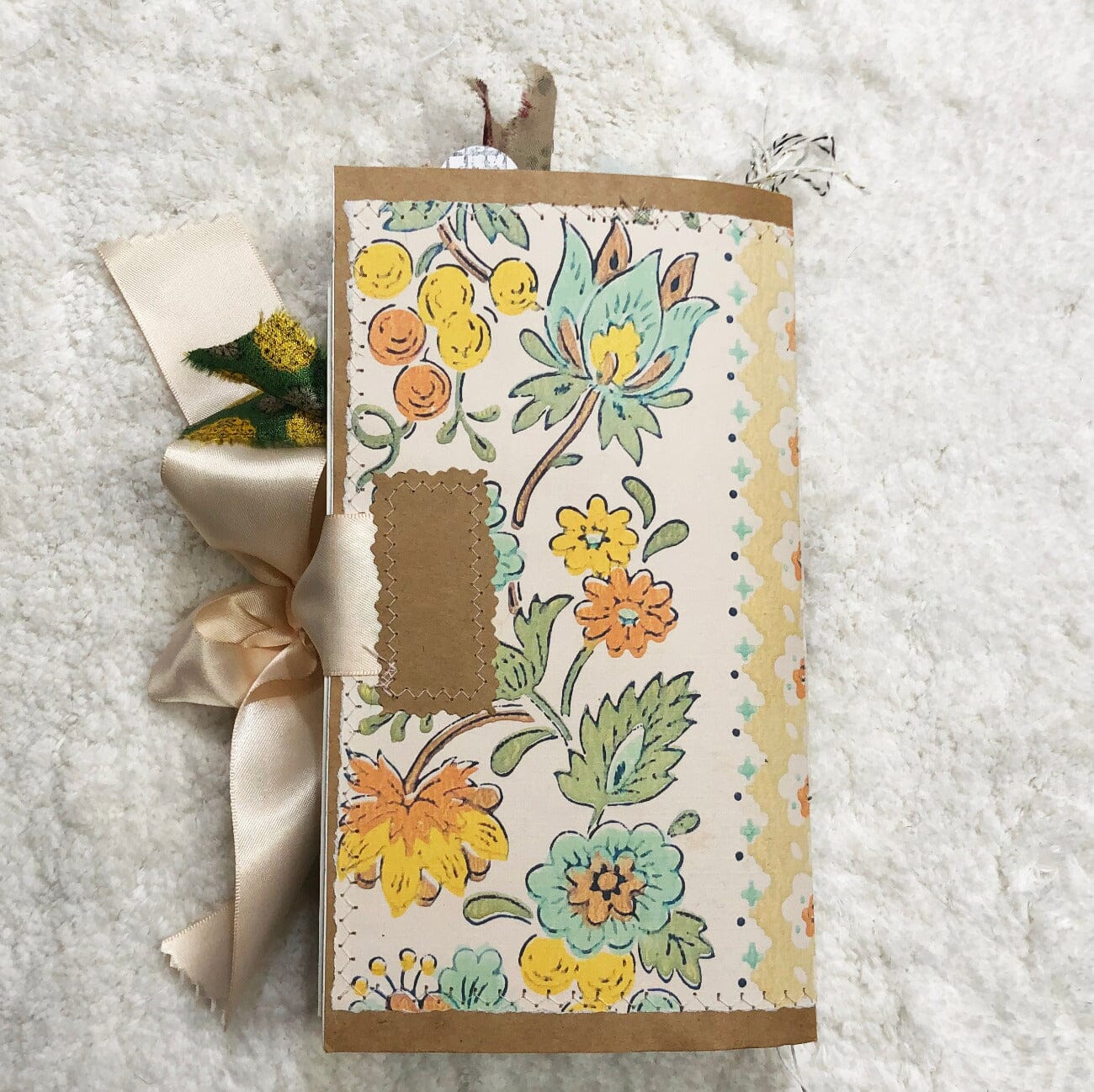 Whimsical Shabby Junk Journal- Elegant Collage with Flowers, Butterfly and Lace