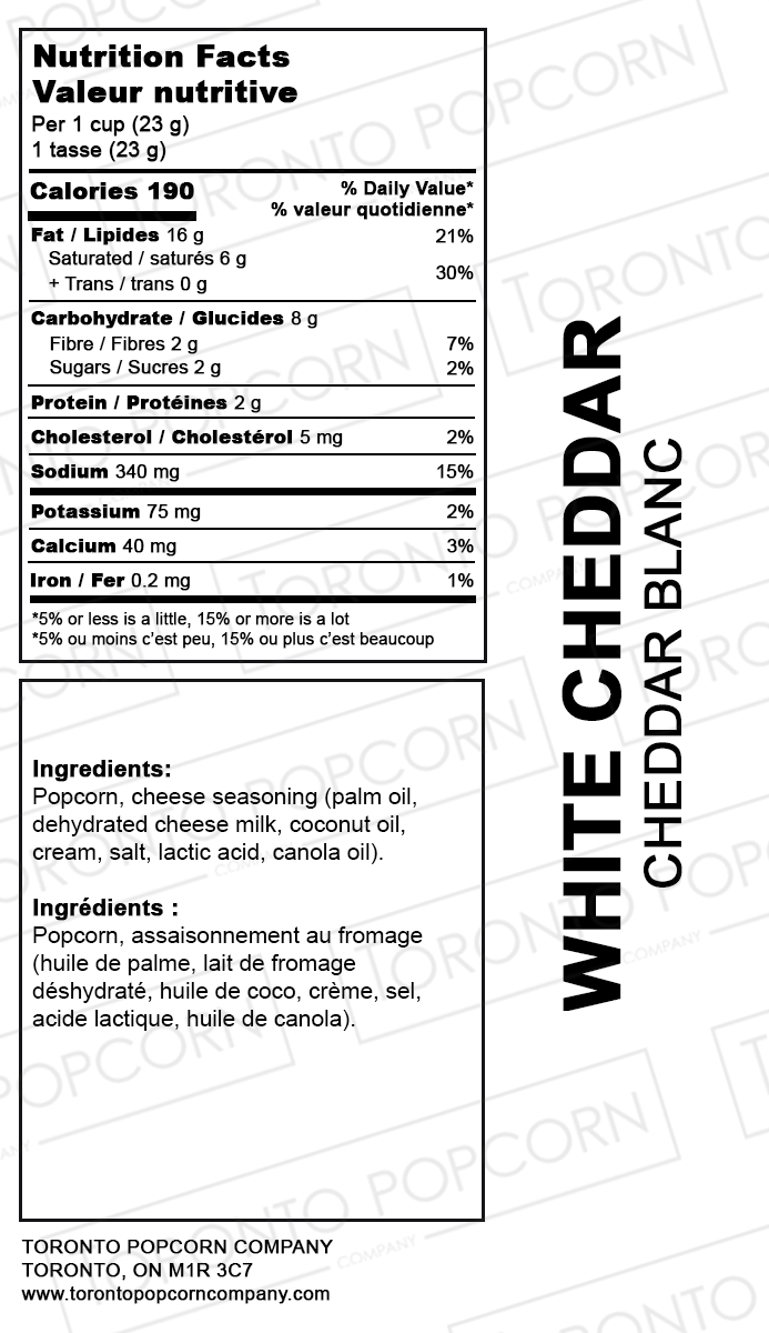 Popcorn au cheddar blanc