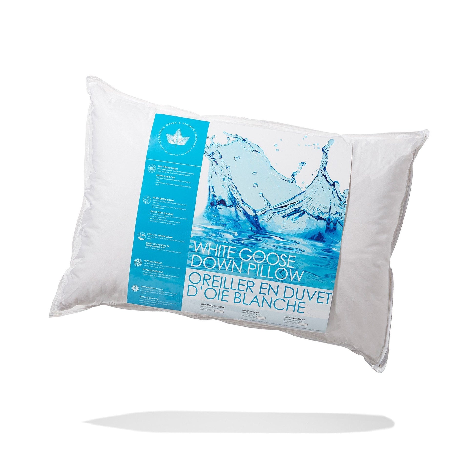 Oreiller en duvet d'oie blanche