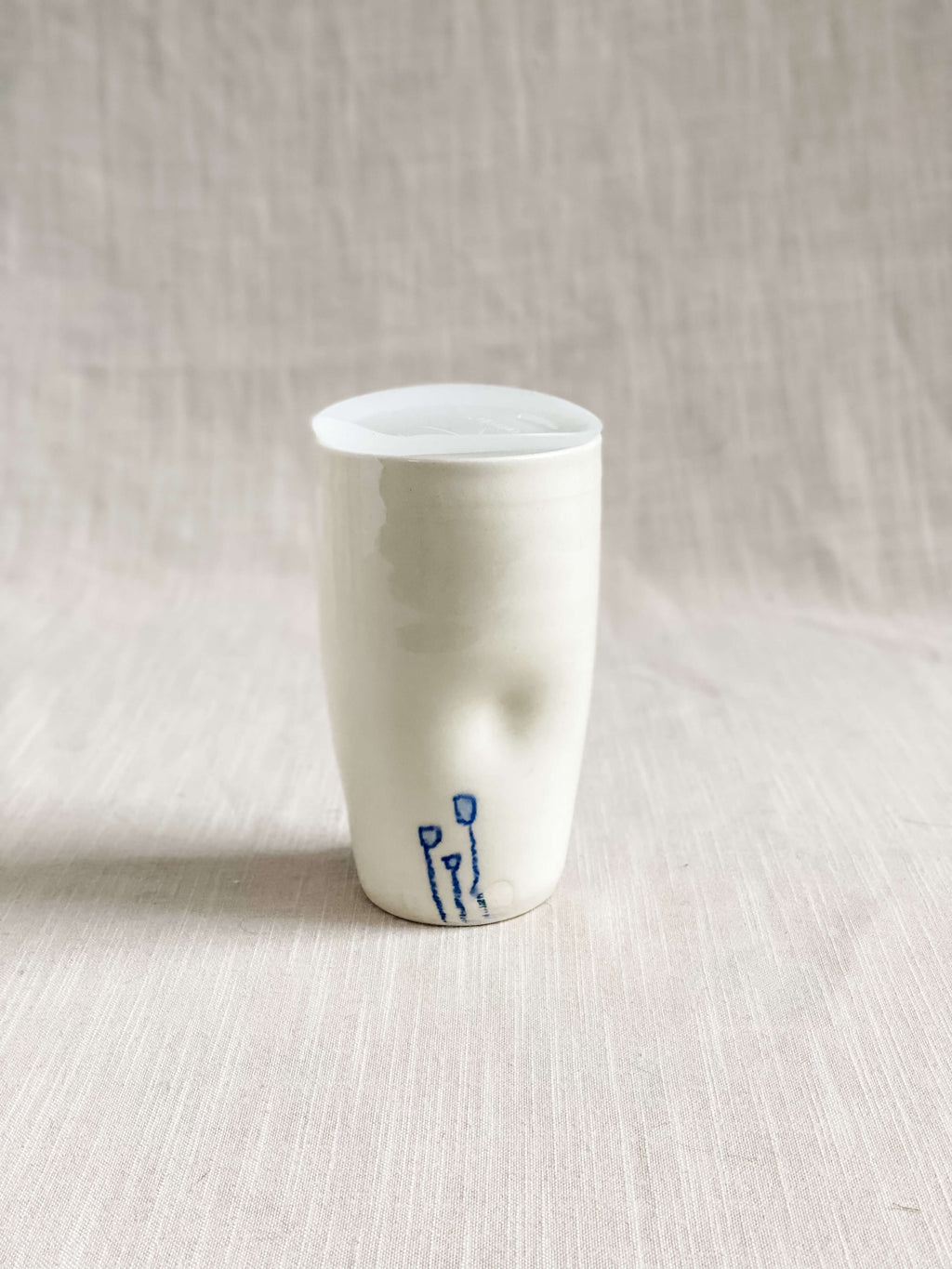 Tasses de voyage tulipes en porcelaine blanche
