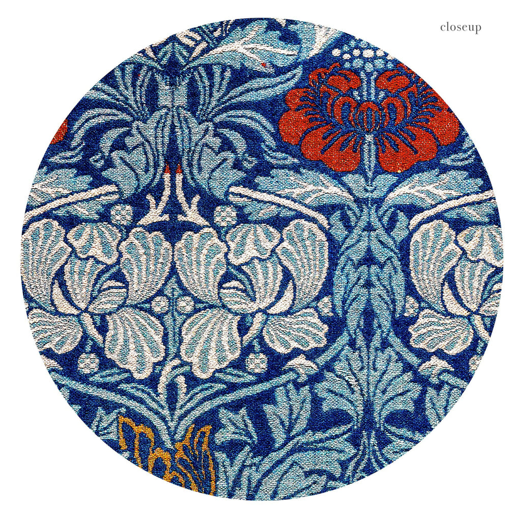 William Morris Blue Floral Cotton Print – Arts and Crafts Wall Art