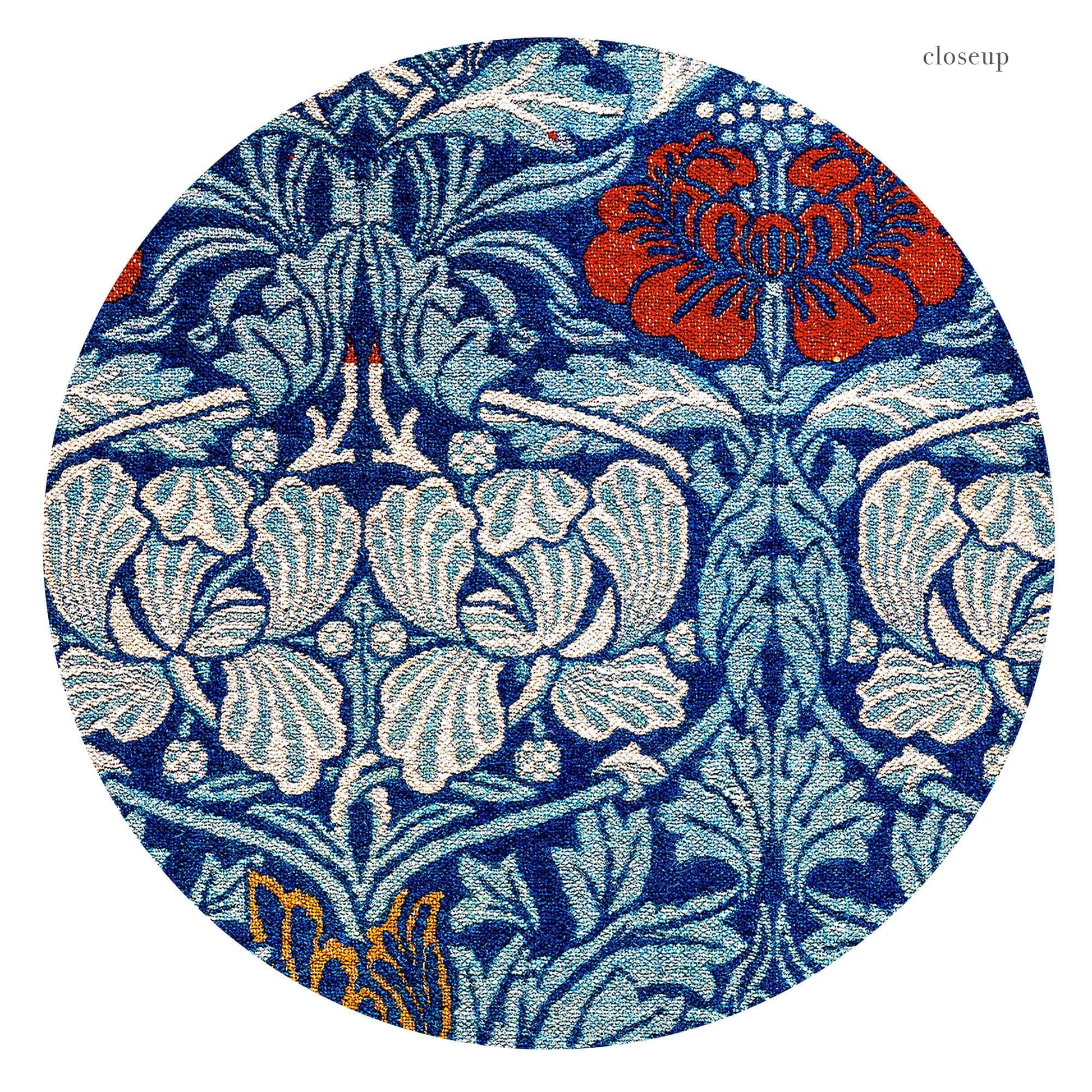 William Morris Blue Floral Cotton Print – Arts and Crafts Wall Art