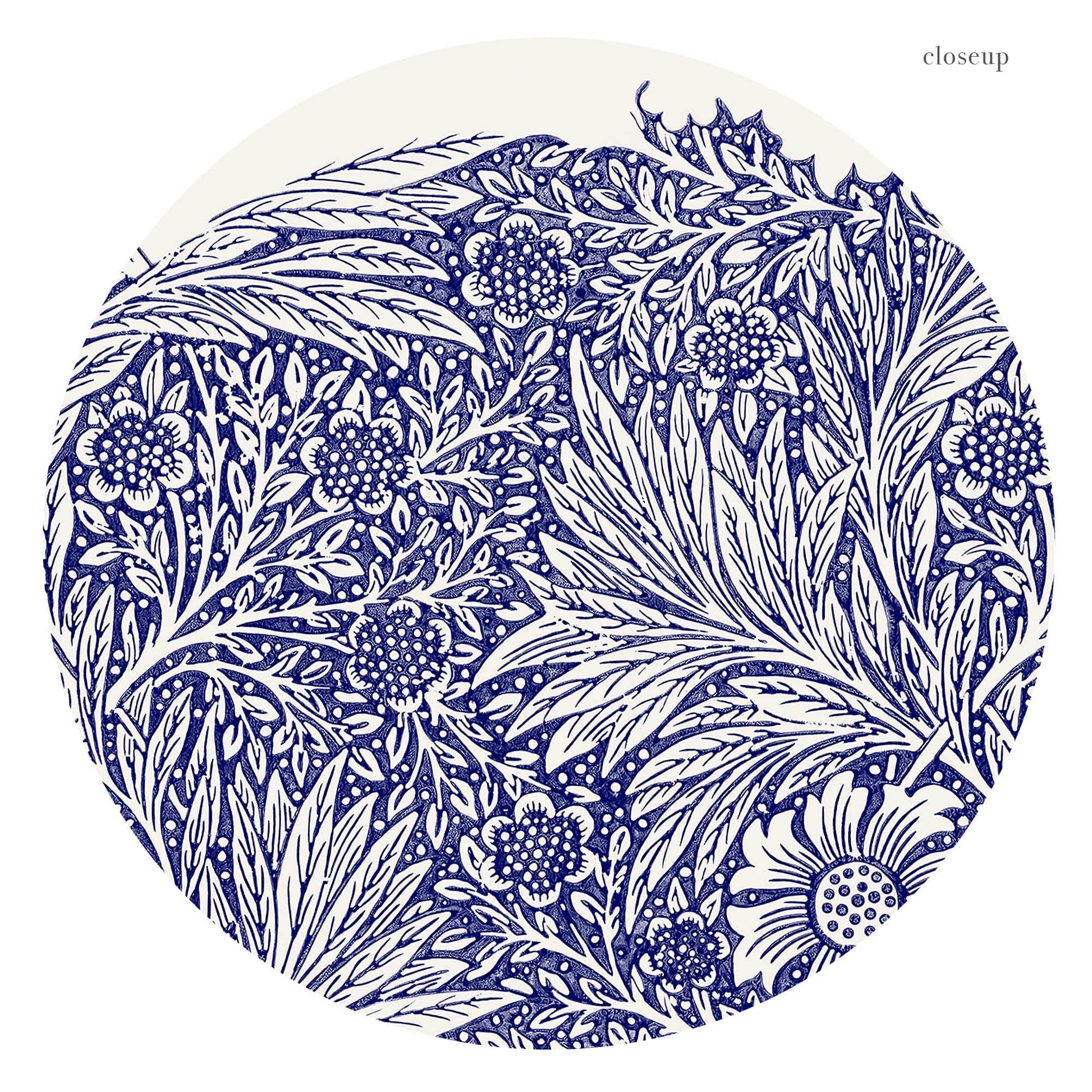 William Morris Marigold Art Print – Blue Floral Arts & Crafts Poster