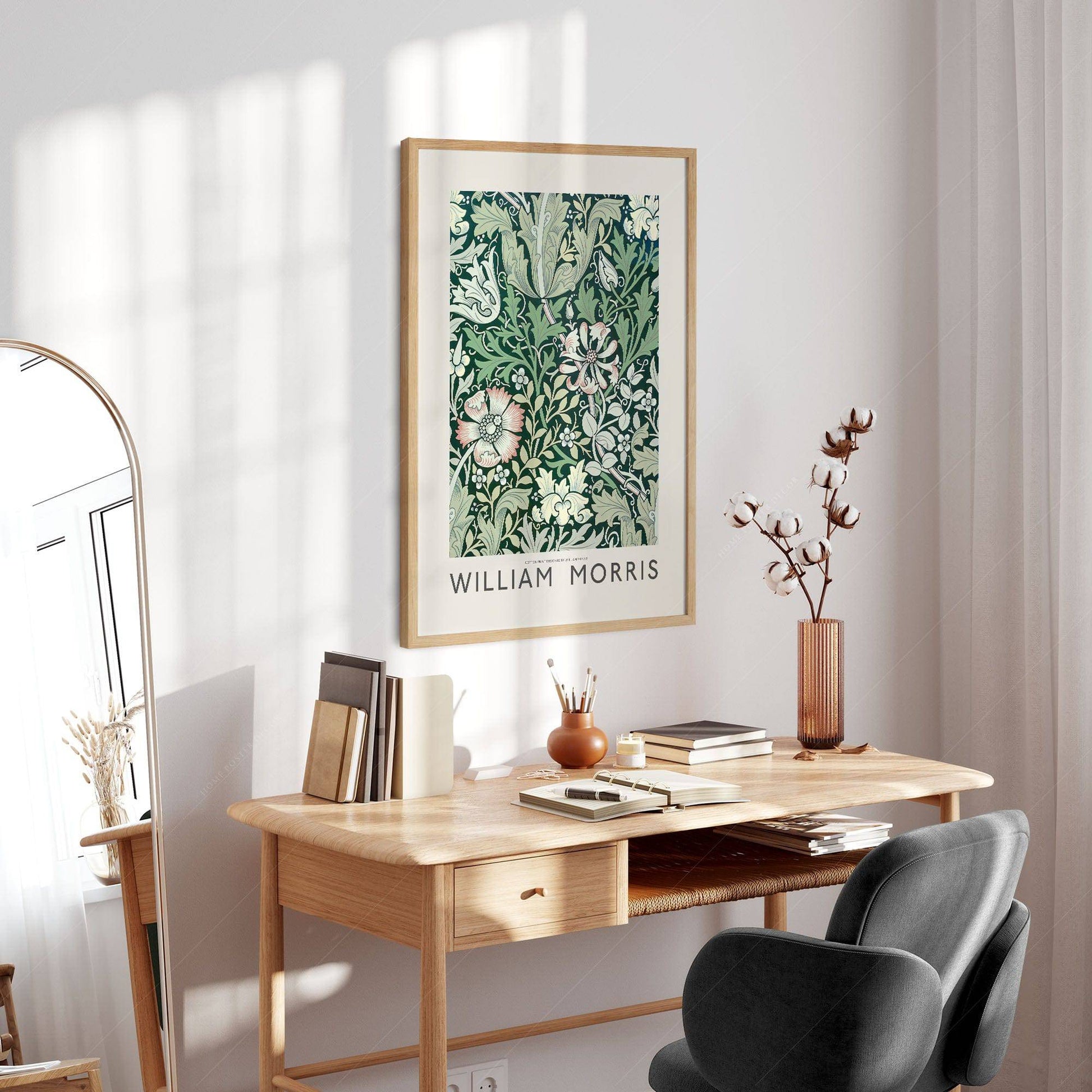 William Morris Compton Art Print – Green Floral Botanical Poster