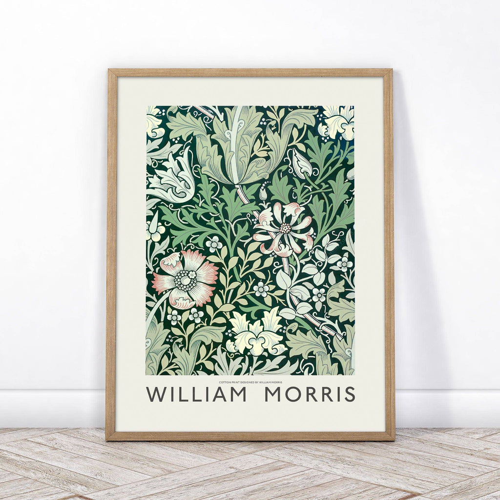 William Morris Compton Art Print – Green Floral Botanical Poster