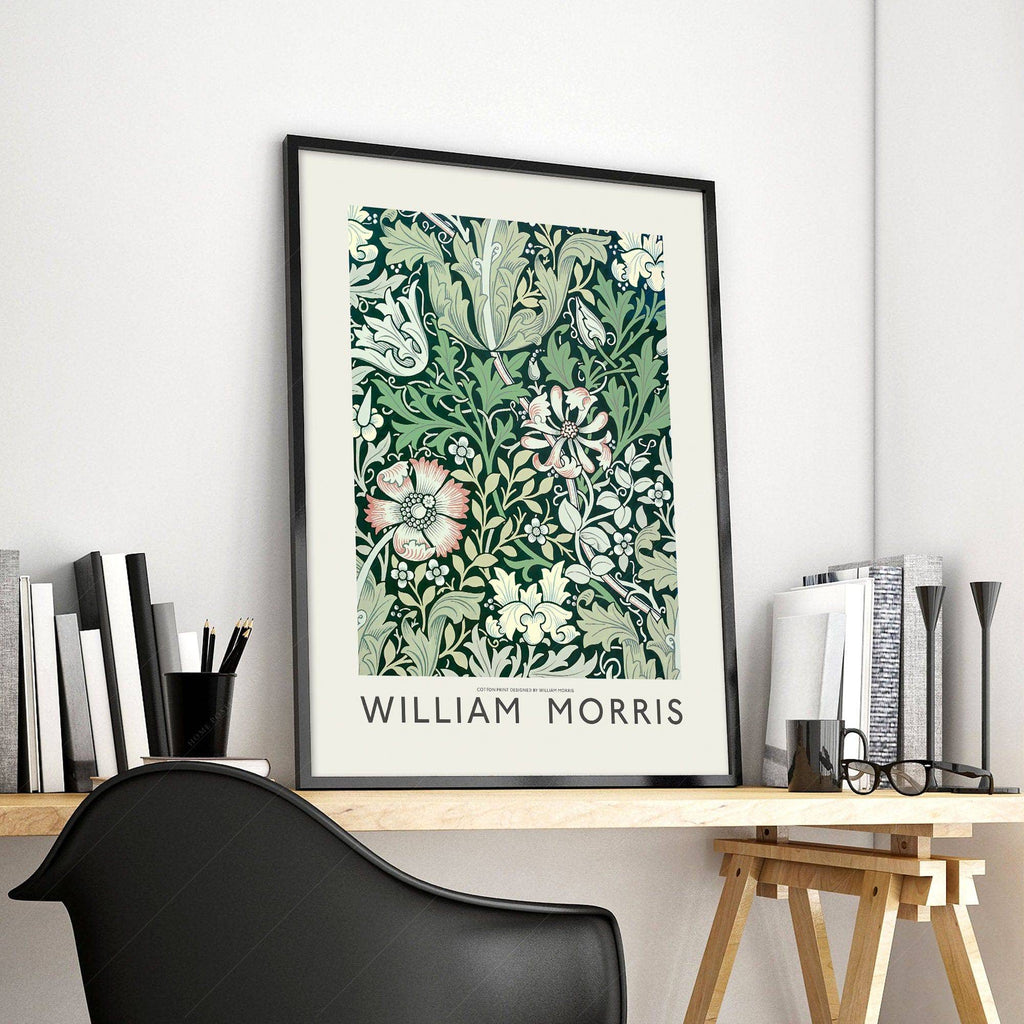 William Morris Compton Art Print – Green Floral Botanical Poster