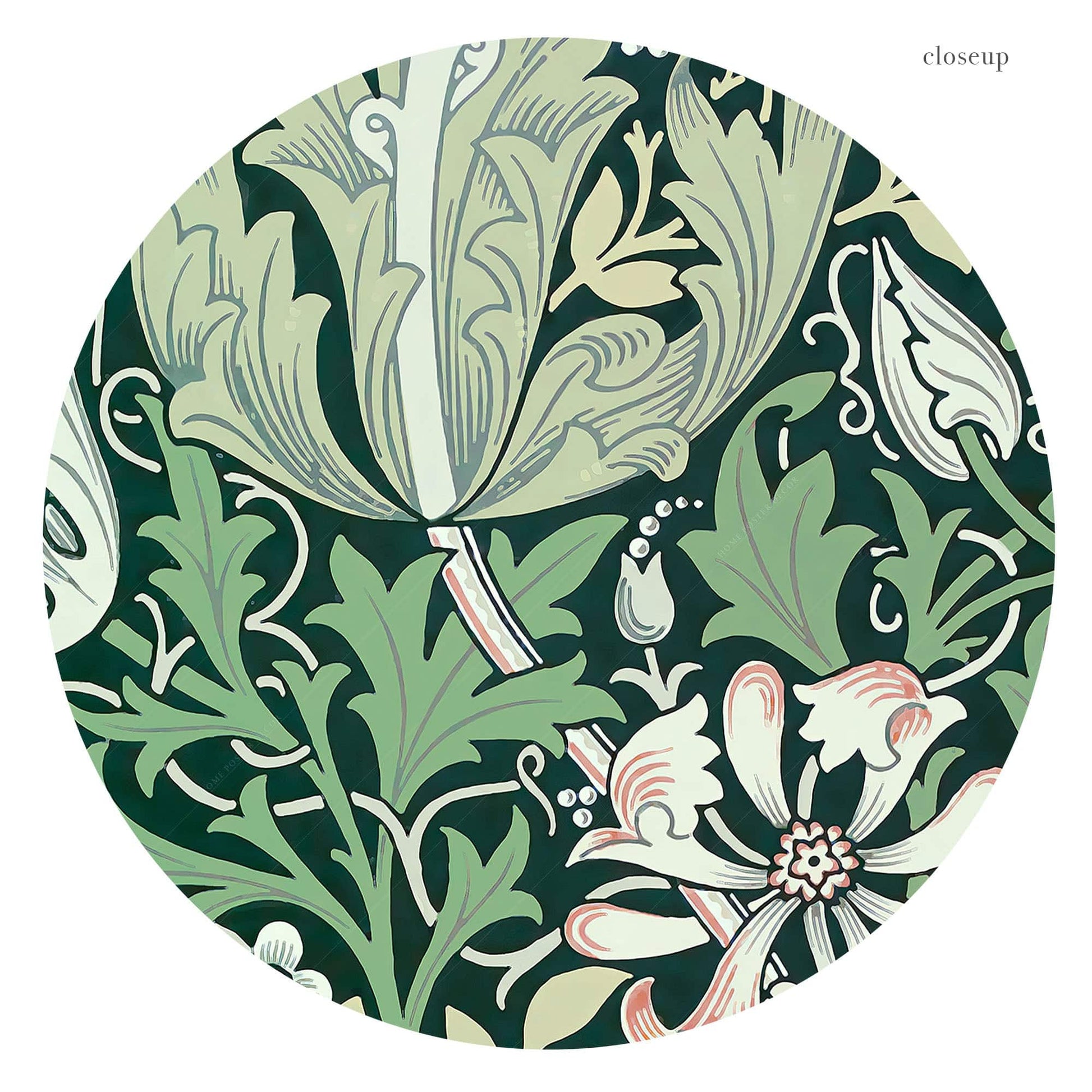 William Morris Compton Art Print – Green Floral Botanical Poster