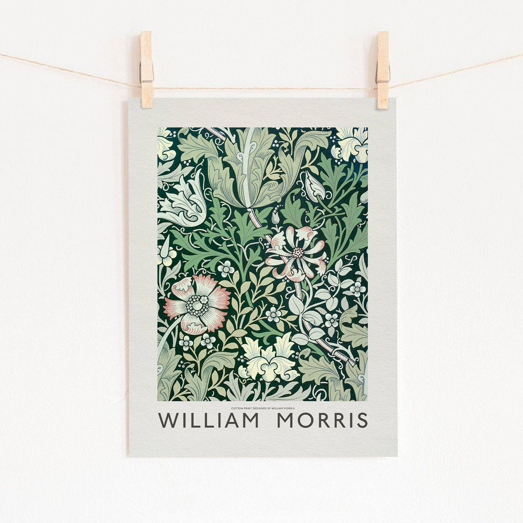 William Morris Compton Art Print – Green Floral Botanical Poster