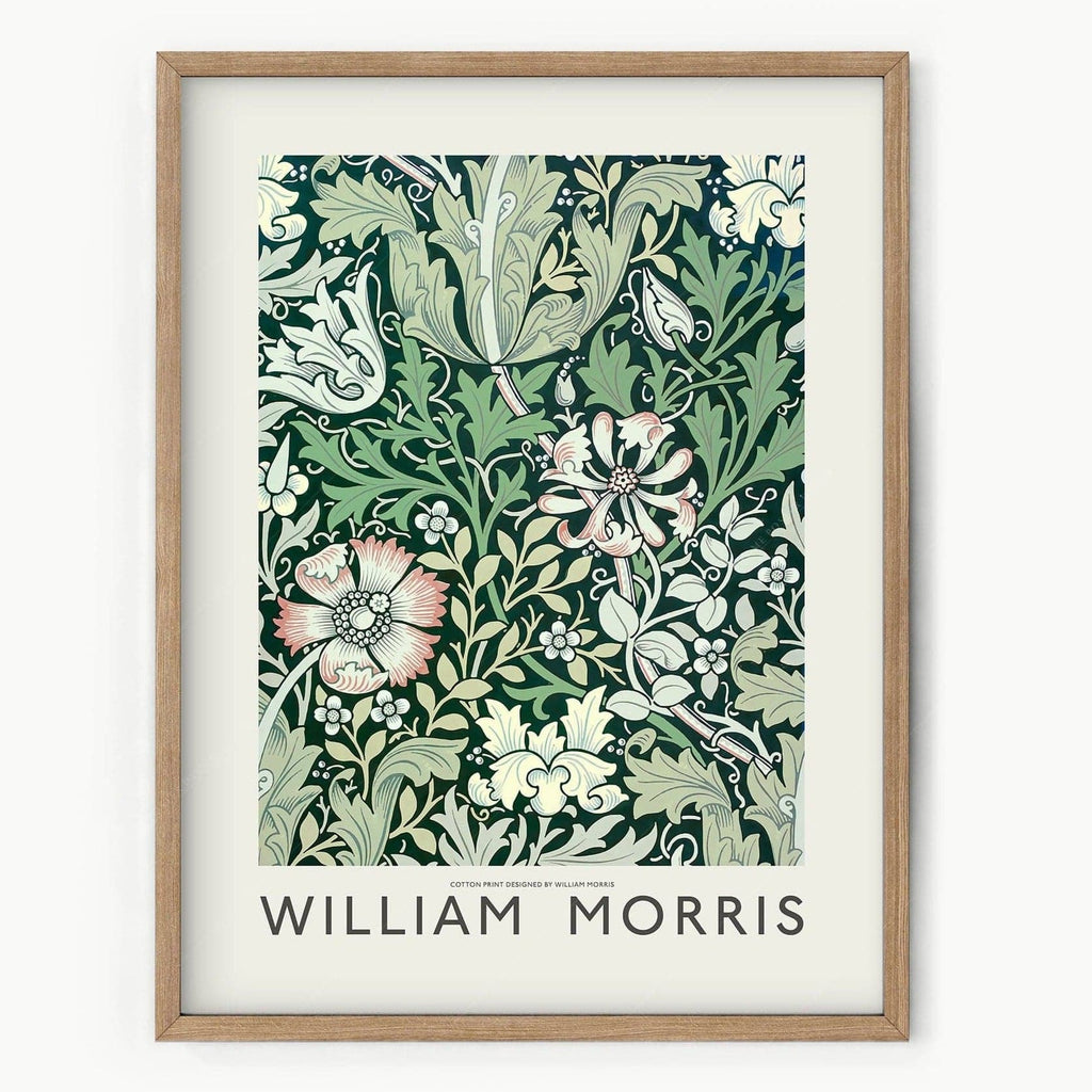 William Morris Compton Art Print – Green Floral Botanical Poster