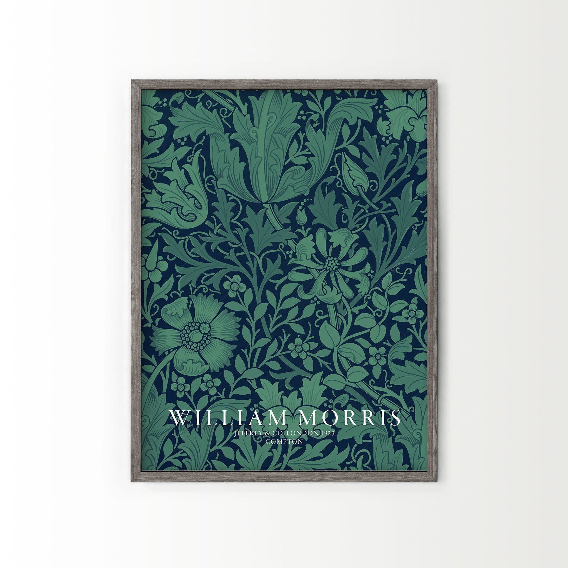 William Morris Compton Art Print – Emerald Green Botanical Wall Decor