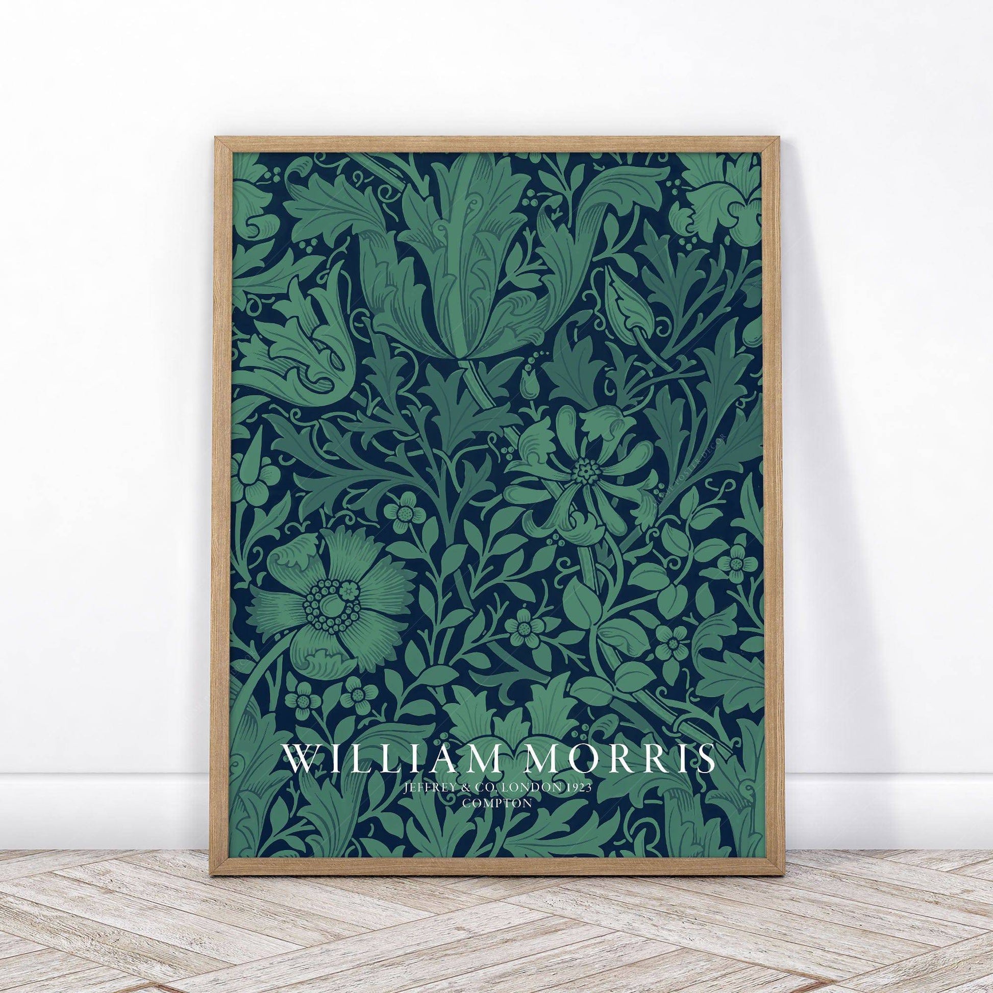 William Morris Compton Art Print – Emerald Green Botanical Wall Decor