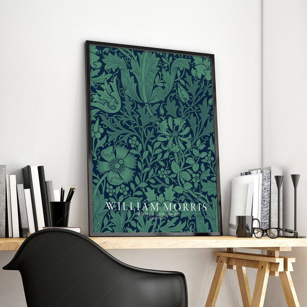 William Morris Compton Art Print – Emerald Green Botanical Wall Decor