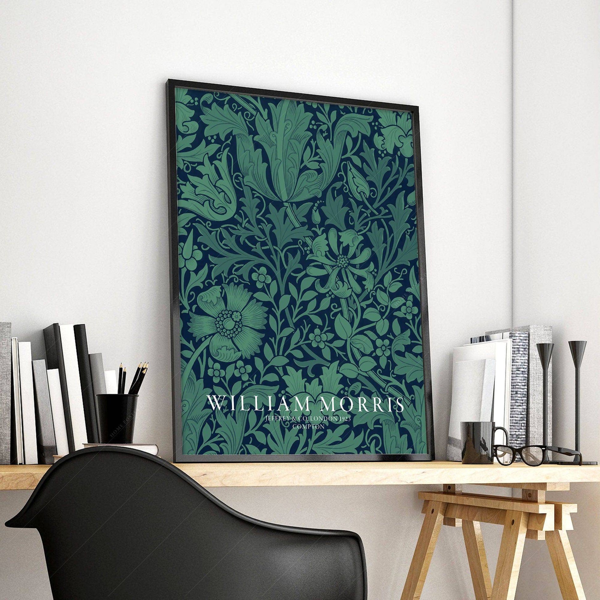 William Morris Compton Art Print – Emerald Green Botanical Wall Decor