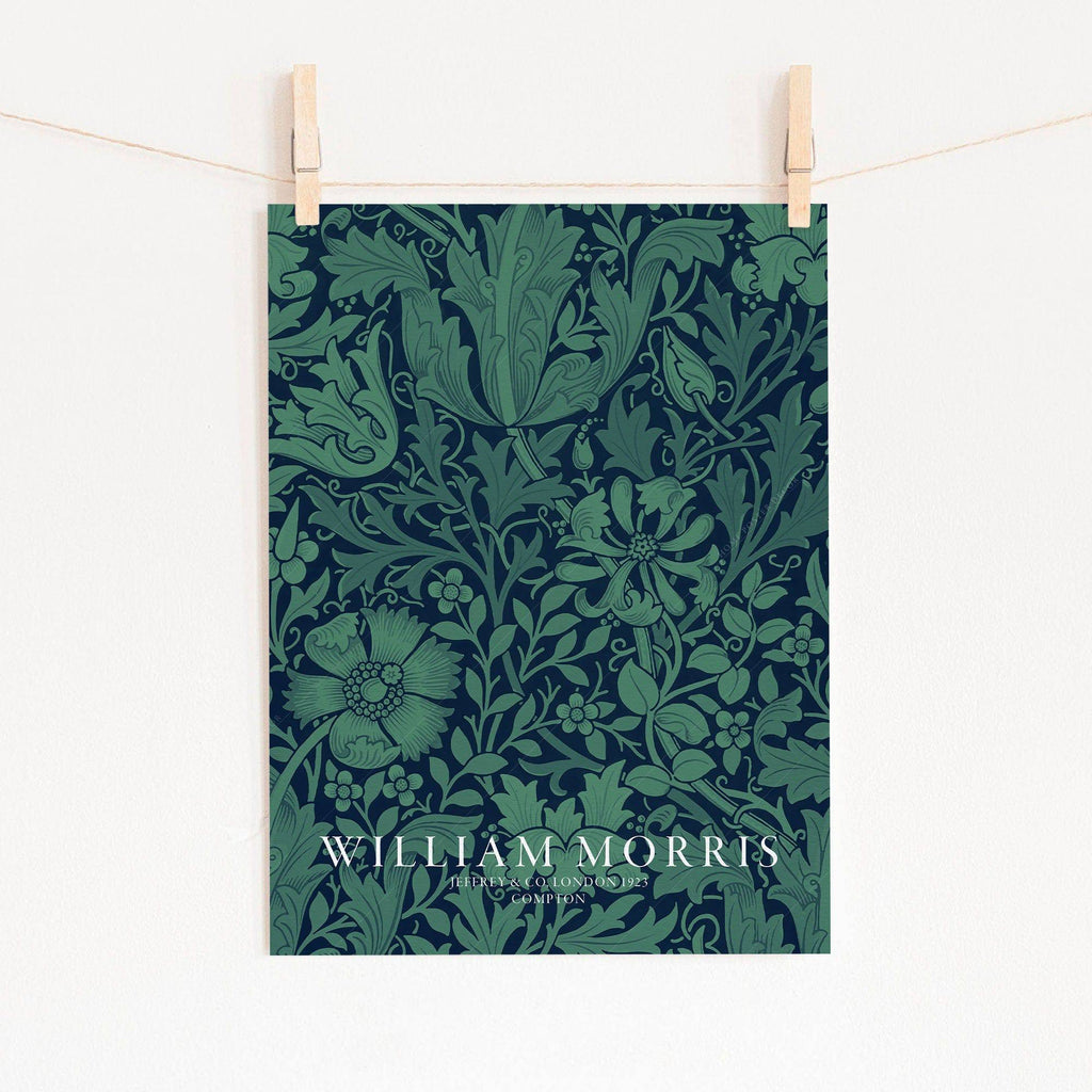 William Morris Compton Art Print – Emerald Green Botanical Wall Decor