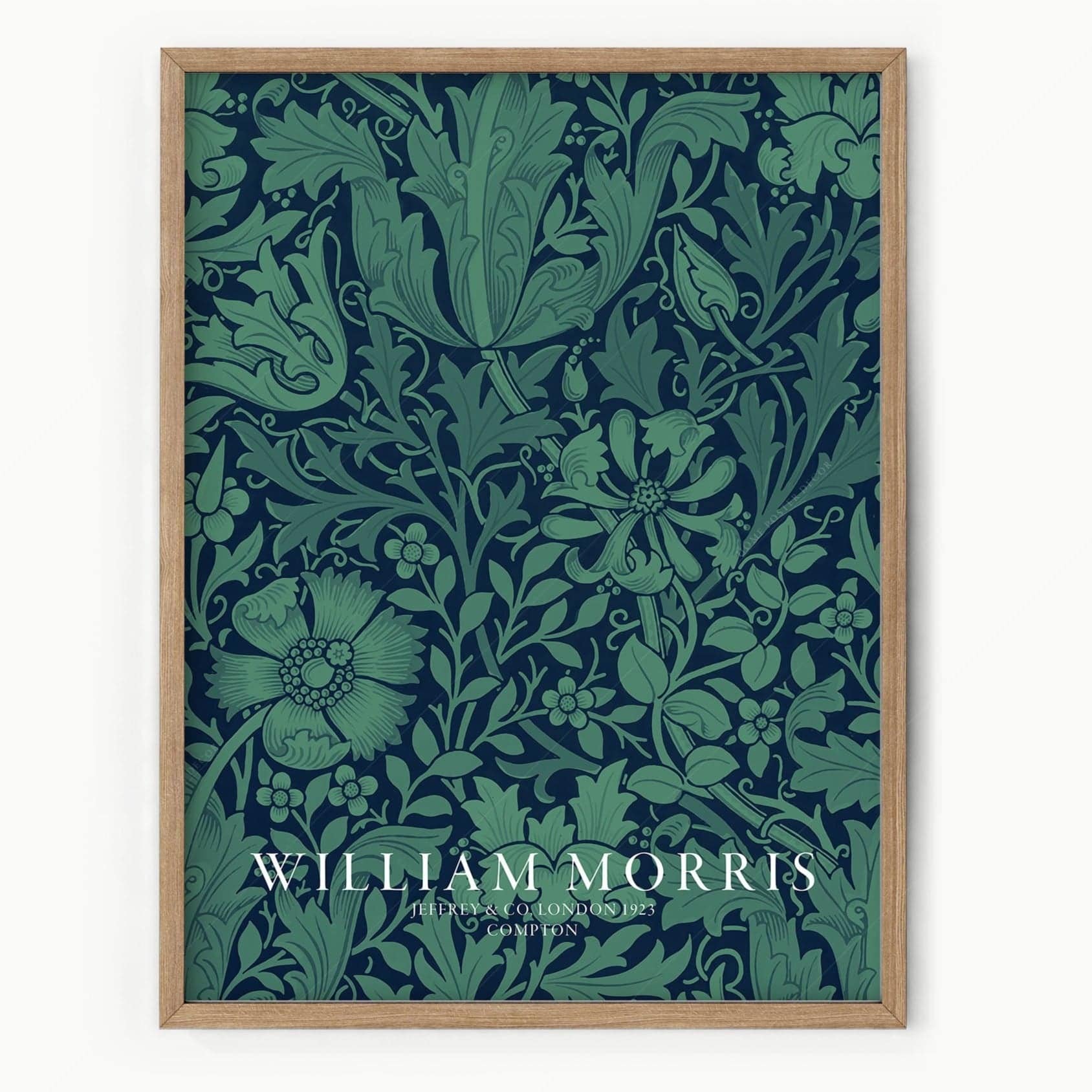 William Morris Compton Art Print – Emerald Green Botanical Wall Decor