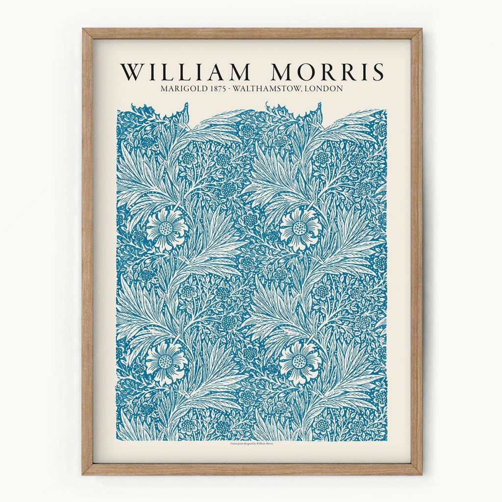 William Morris Marigold 1875 Art Print – Blue Floral Wall Art Poster