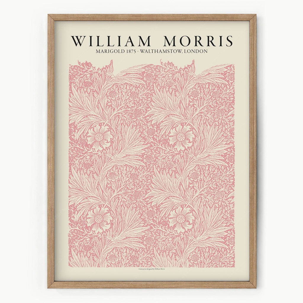 William Morris Marigold 1875 Art Print – Pink Floral Wall Art Poster