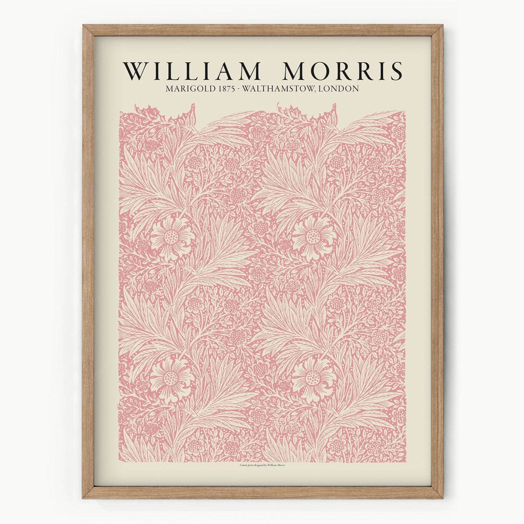 William Morris Marigold 1875 Art Print – Pink Floral Wall Art Poster