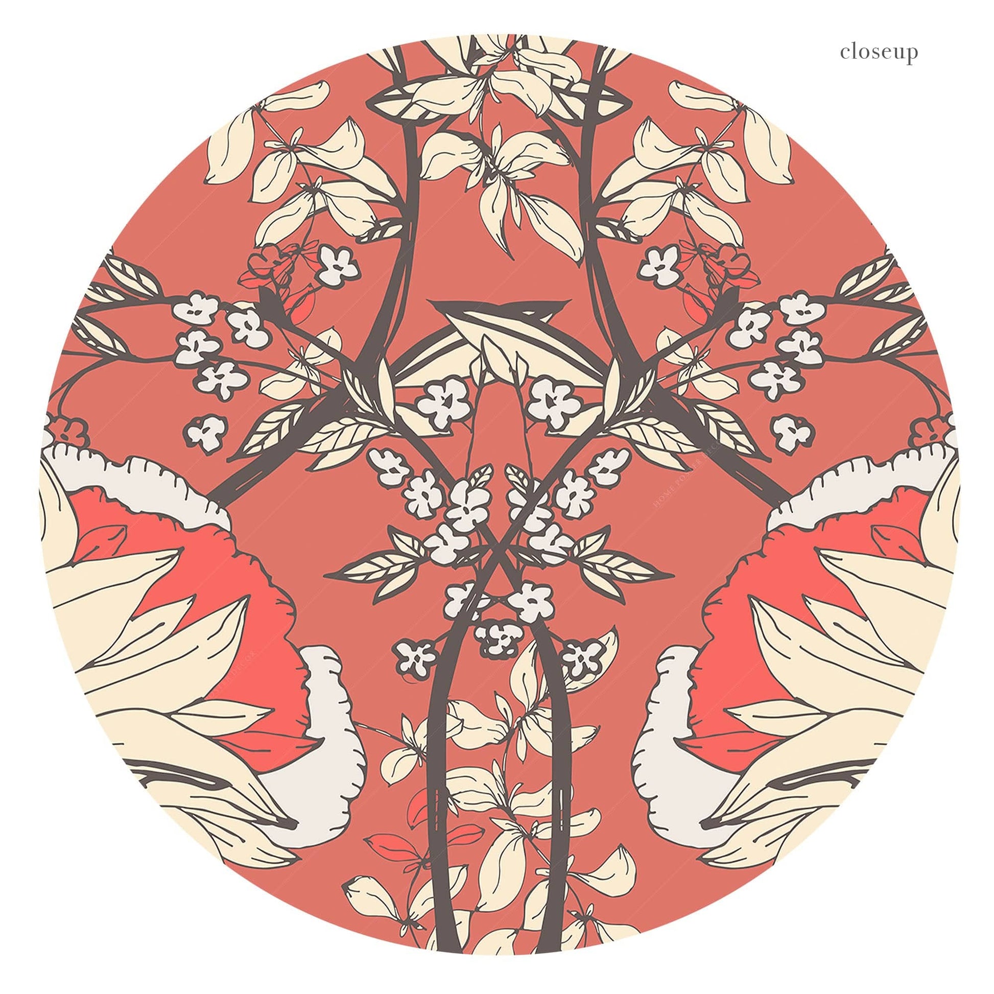 William Morris Red Floral Cotton Print – Arts & Crafts Wall Art Poster