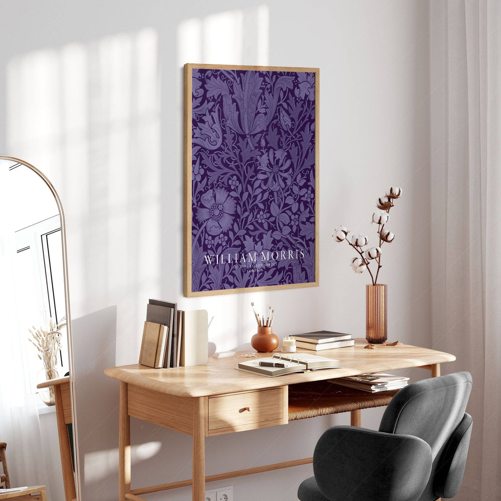 William Morris Compton Art Print – Purple Botanical Wall Art Poster