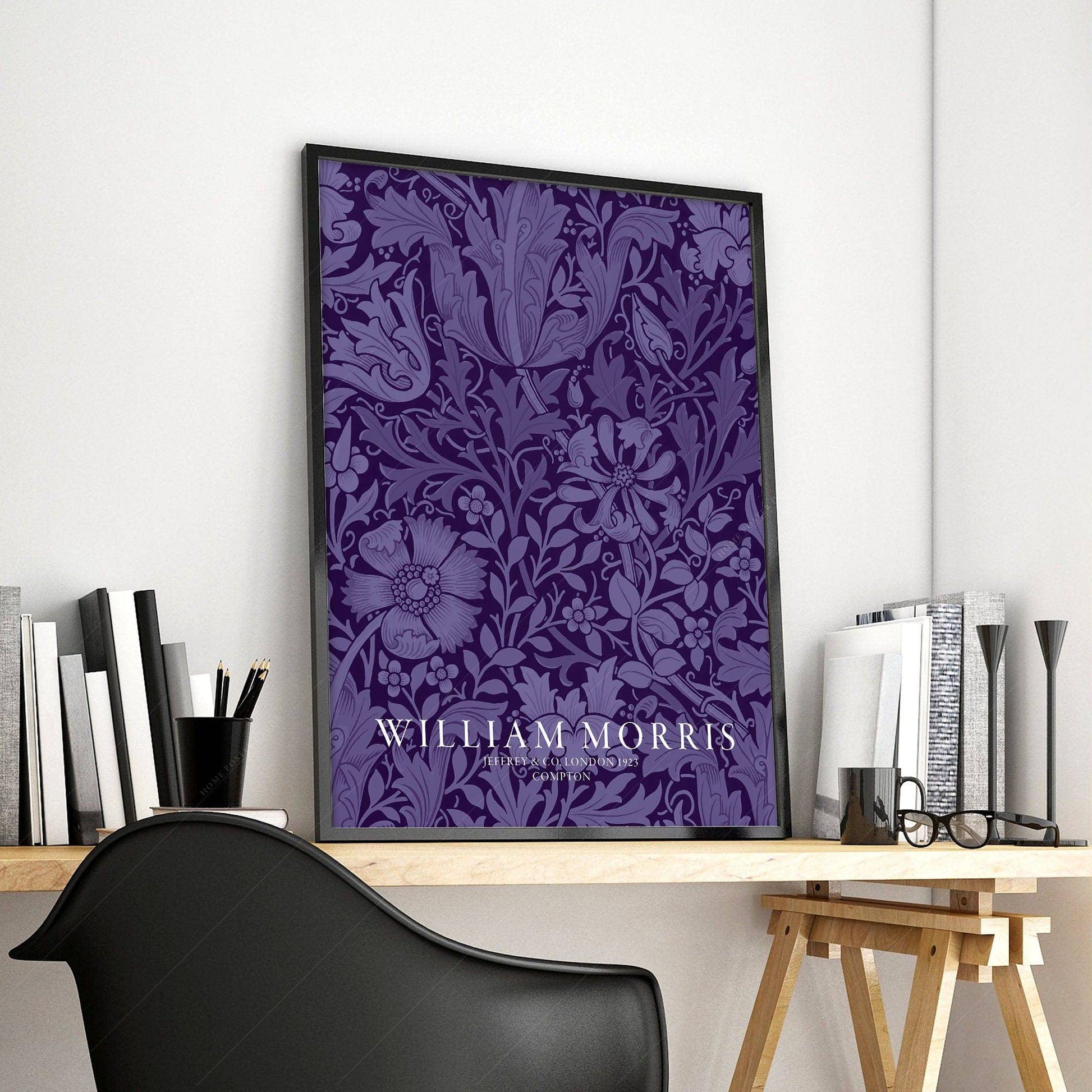 William Morris Compton Art Print – Purple Botanical Wall Art Poster