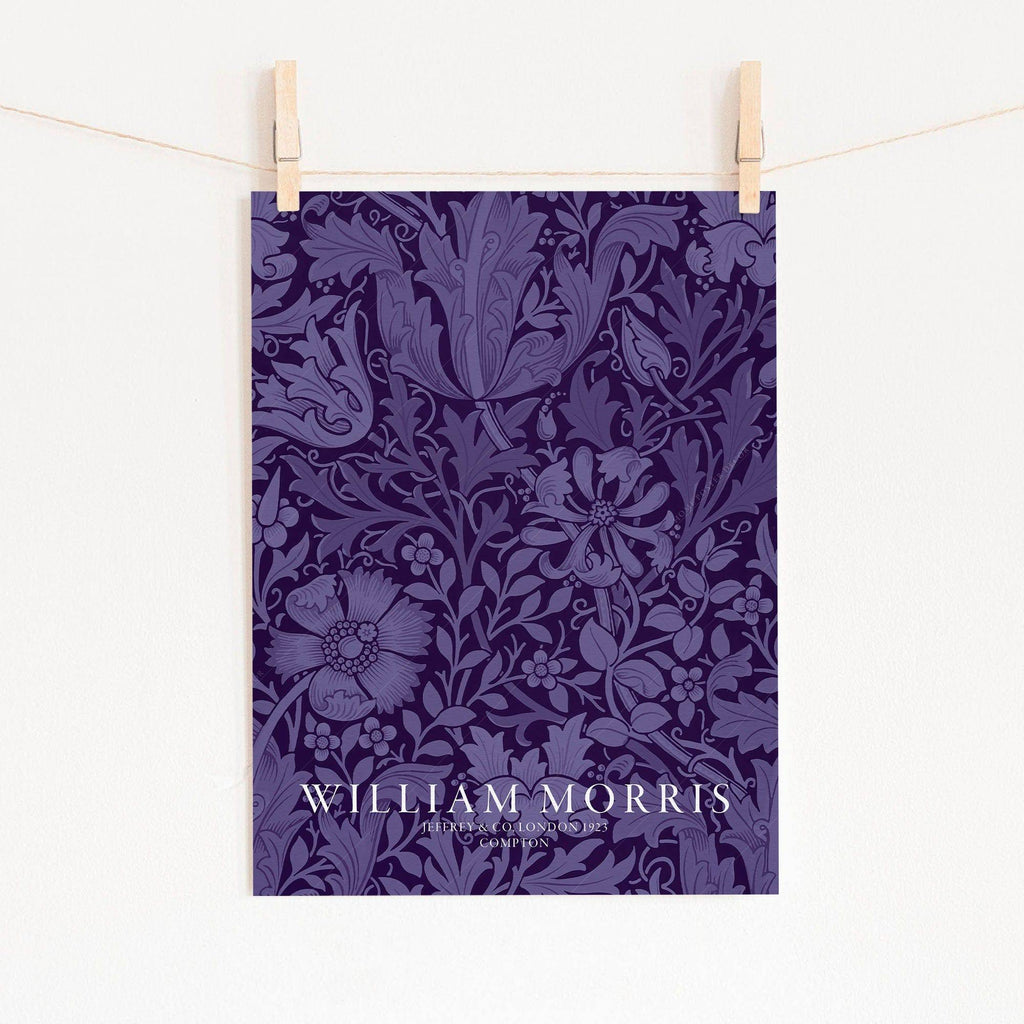 William Morris Compton Art Print – Purple Botanical Wall Art Poster