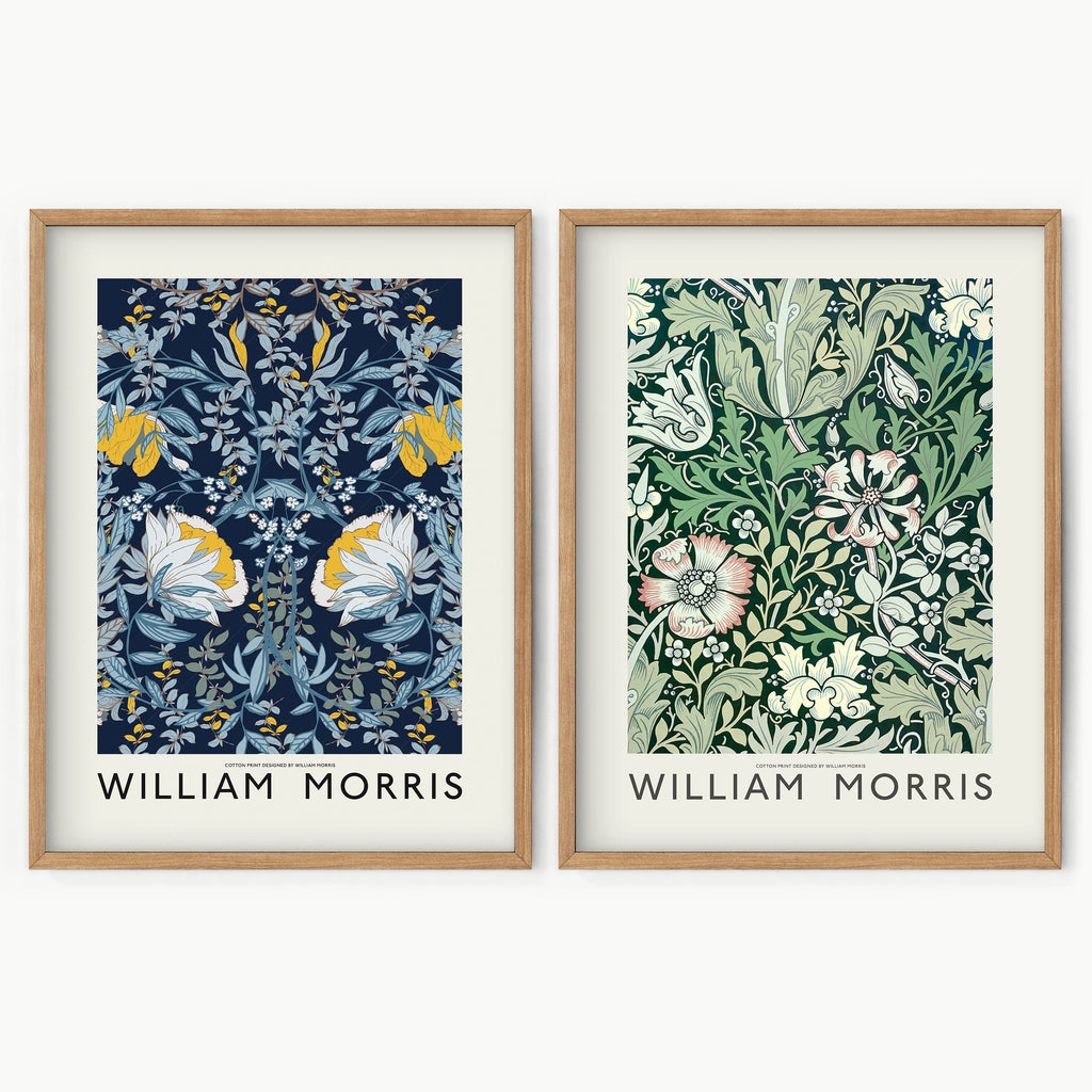 William Morris Floral Set of 2 Prints – Arts and Crafts Wall Art