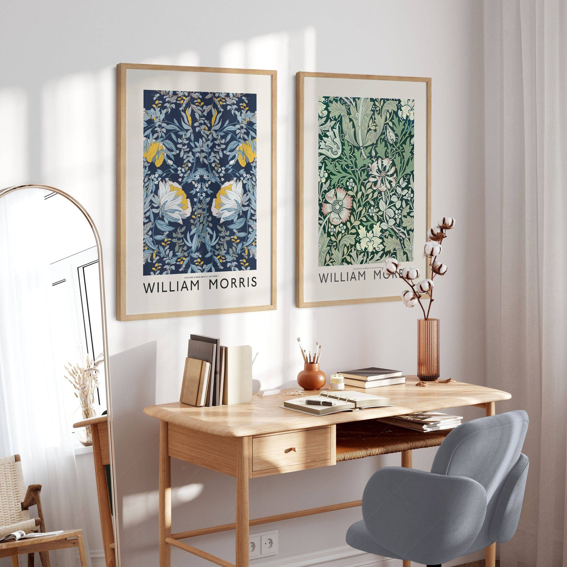 William Morris Floral Set of 2 Prints – Arts and Crafts Wall Art