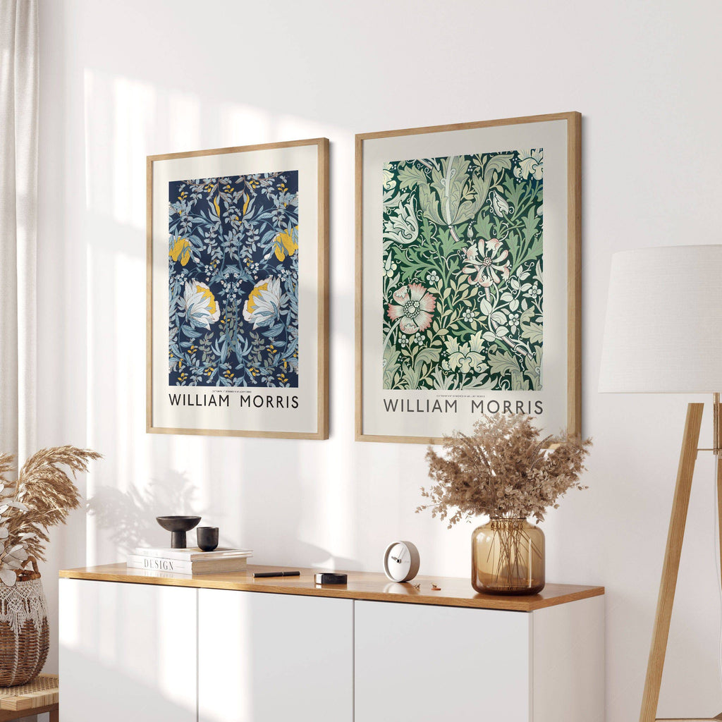 William Morris Floral Set of 2 Prints – Arts and Crafts Wall Art