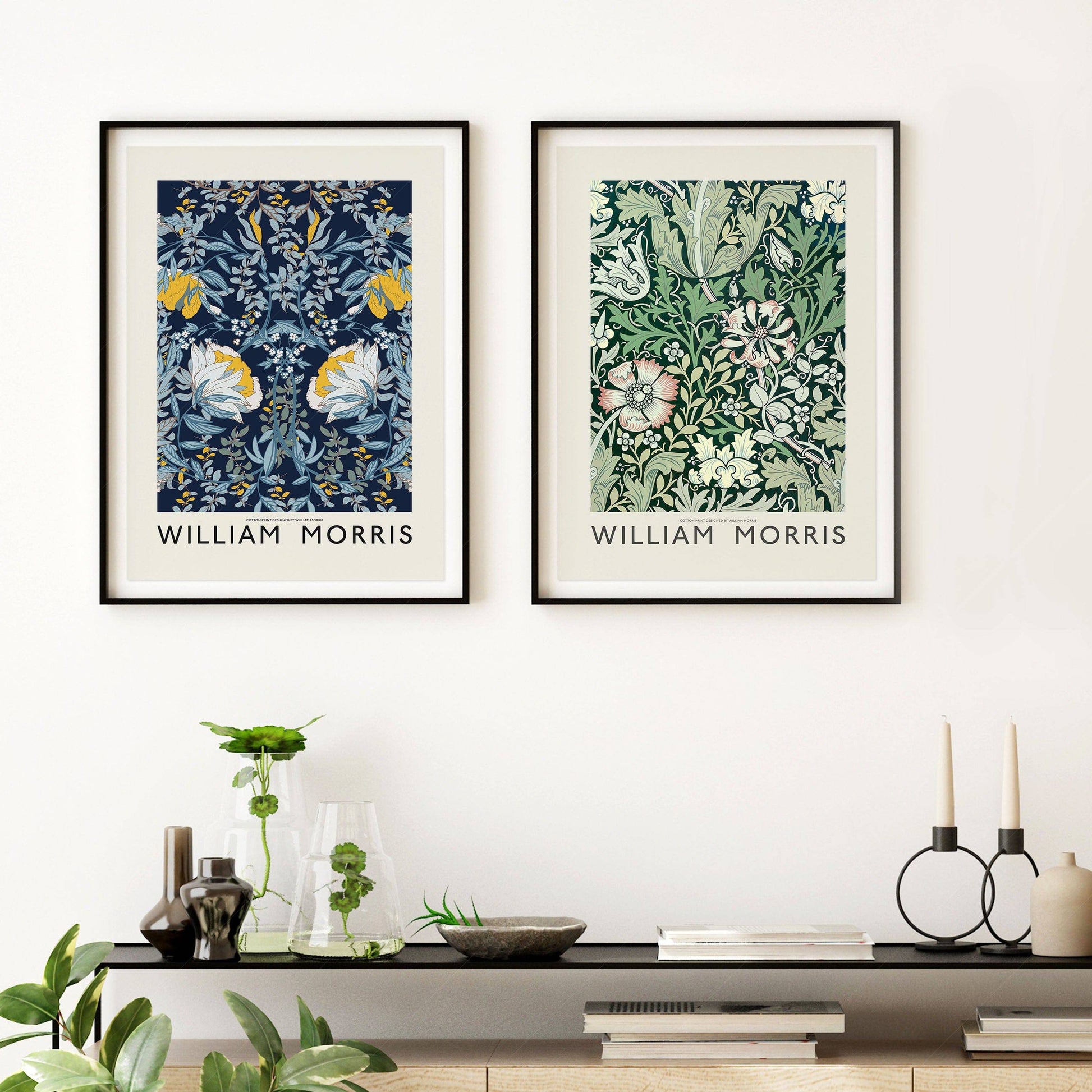 William Morris Floral Set of 2 Prints – Arts and Crafts Wall Art