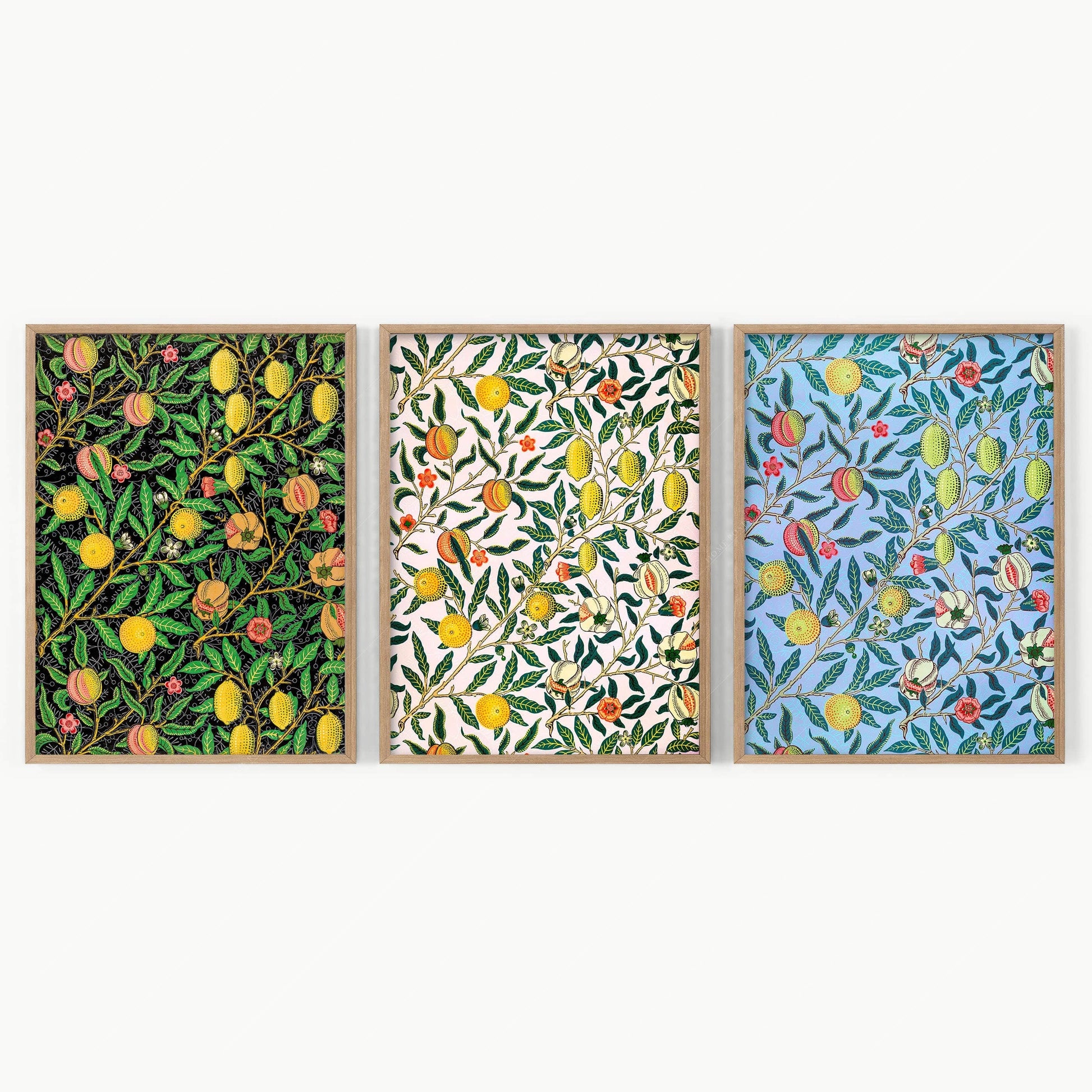 William Morris Fruit Pomegranate Set of 3 Prints – Botanical Wall Art