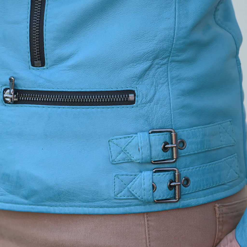 Women's Biker Look Sheep Leather Jacket