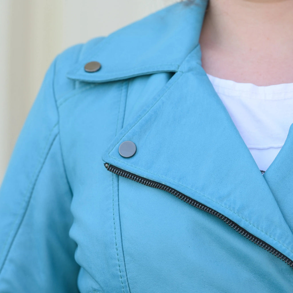 Women's Biker Look Sheep Leather Jacket
