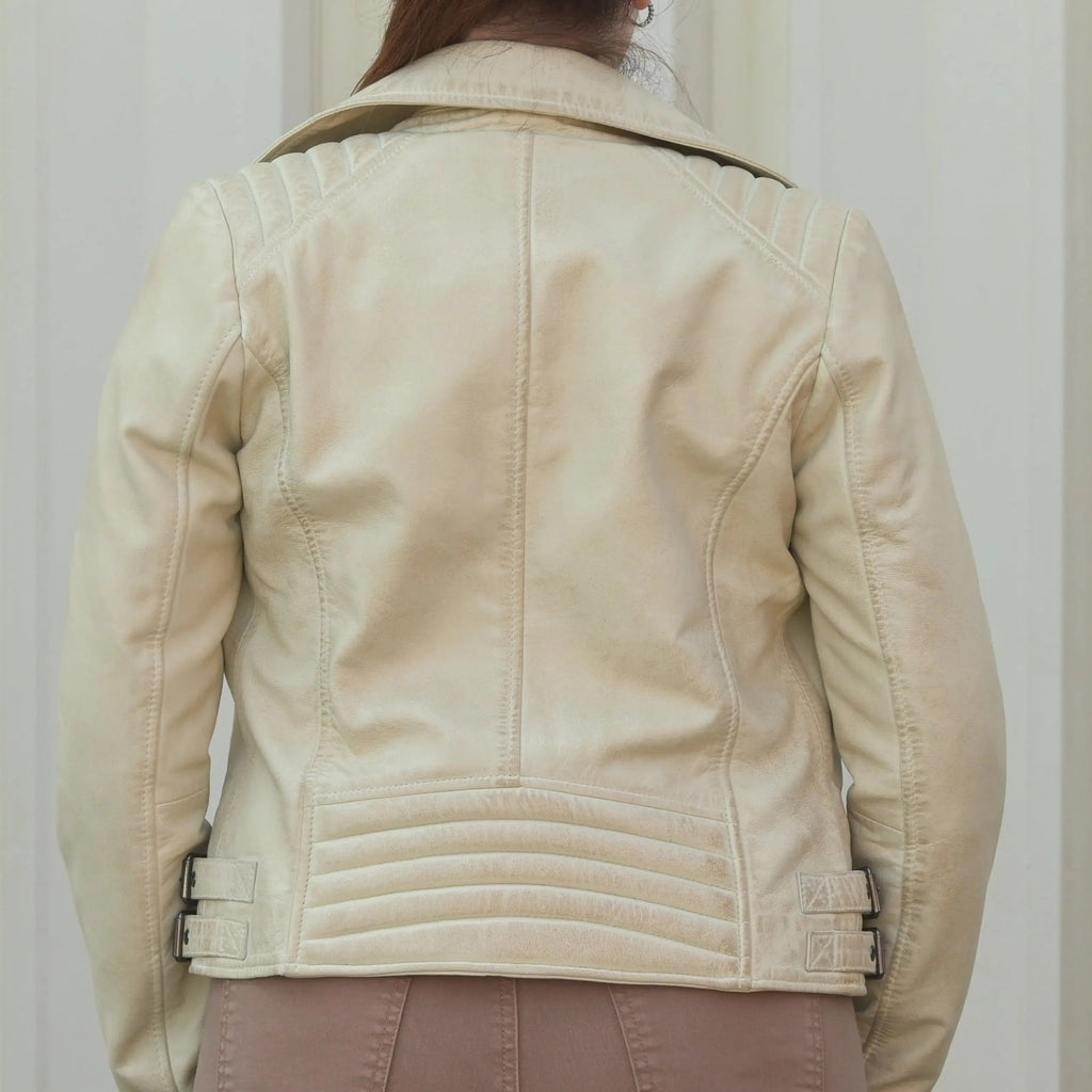 Women's Biker Look Sheep Leather Jacket