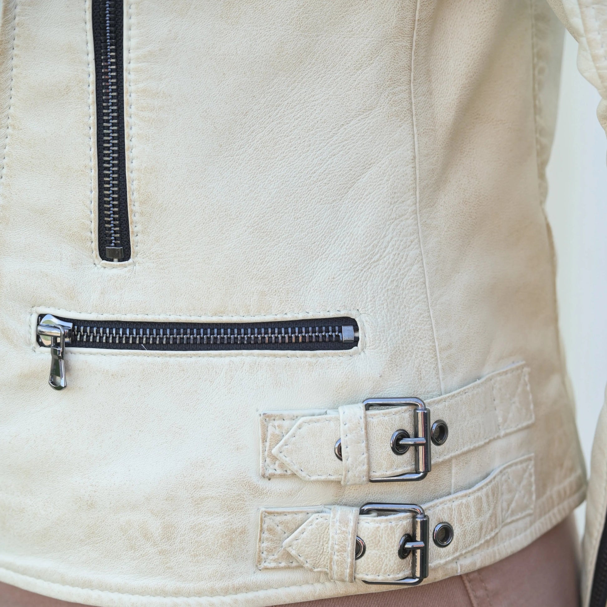 Women's Biker Look Sheep Leather Jacket