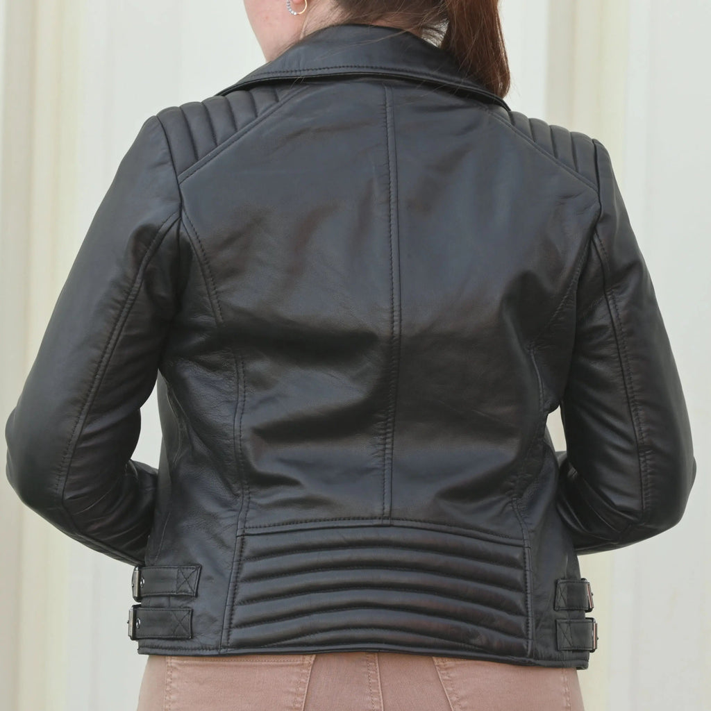 Women's Biker Look Sheep Leather Jacket