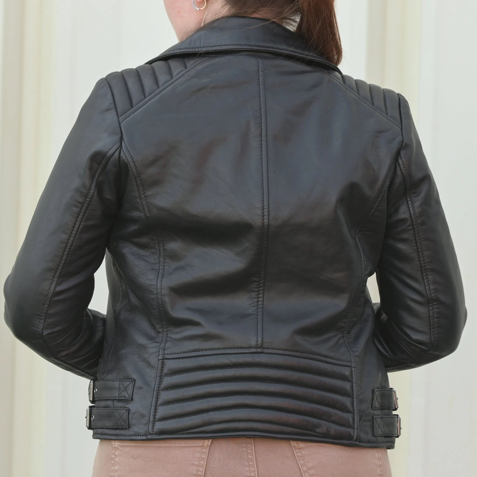 Women's Biker Look Sheep Leather Jacket
