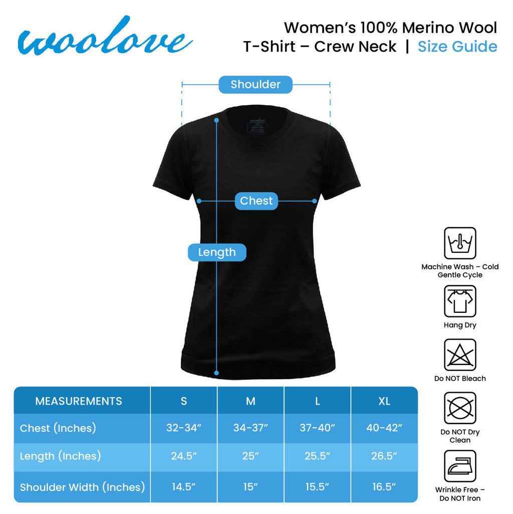 T-shirt à manches courtes pour femme, 100 % laine mérinos, 180 g/m² - Léger 