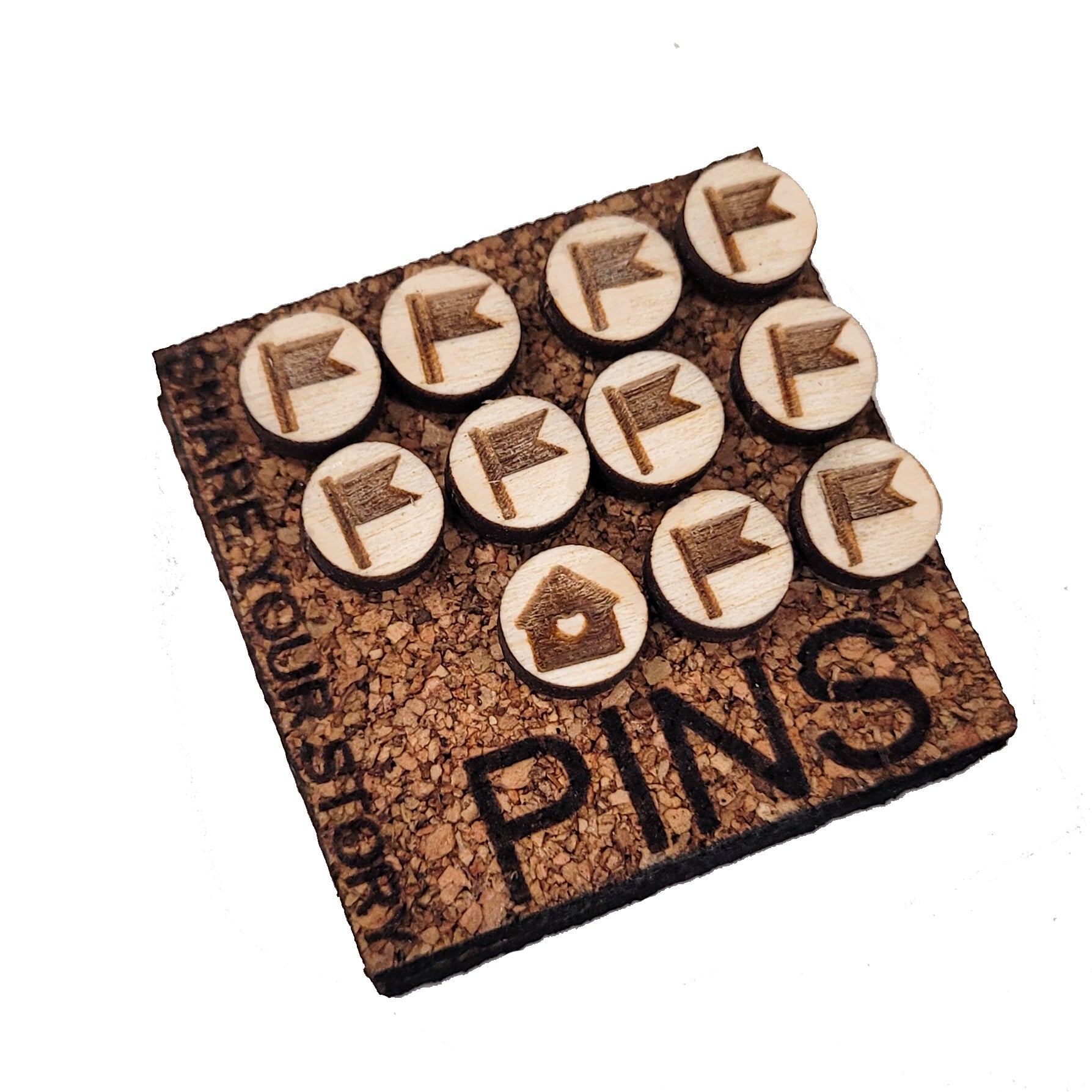 Ensembles de punaises de carte | Bois | 10 unités
